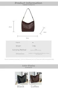 Detailed technical specifications and dimensions of a vintage large capacity PU leather bag