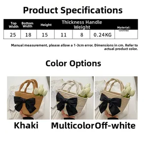 Tabella taglie e colori per la borsa a secchiello intrecciata da donna capiente