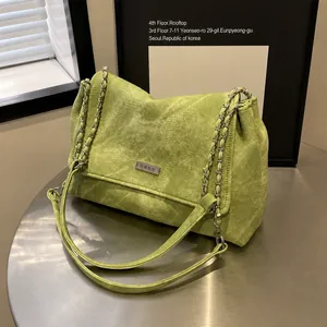 Damen Minimalistische PU-Leder Kette Umhängetasche Urban Einfache Klappe Schultertasche Mit Gitterstruktur Lässige Handtasche