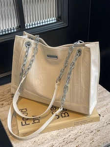 Damen Falten PU Leder Tote Bag Mode Kette Schultertasche Große Kapazität Umhängetasche Für Den Täglichen Büroalltag