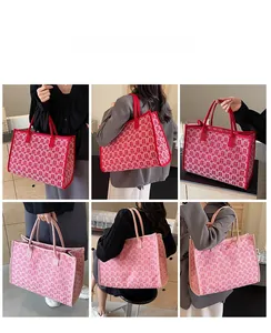Close-up of red and white tote bag with traditional Xi character pattern knitting texture
