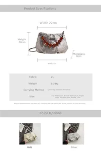 Detailed dimensions and specs of butterfly jacquard bag with amber beaded handle