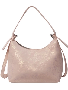 Pink minimalist underarm bag with gold foil texture and silver D-ring hardware
