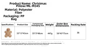 Christmas gingerbread man plush pillow specifications in polyester with 33x13x43cm size