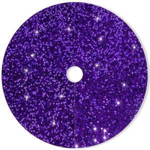 Premium purple sequin Christmas tree skirt with shimmering metallic finish for holiday decor