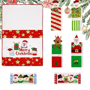 Set da 7 pezzi copri maniglie frigo e asciugamano natalizio con guida alle taglie e renne