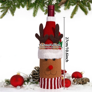 Detail van de rendier wijnfleshoes met afmetingen 27cm x 12,5cm voor Kerstmis decor