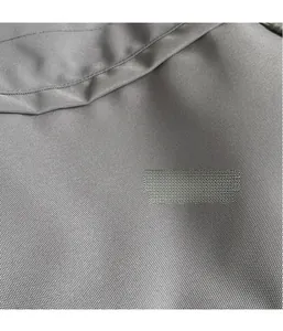 Detail shot of high-density gray oxford fabric with durable twill weave texture
