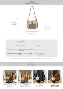 Detailed dimensions and weight specifications for this chic PU leather crossbody bucket bag