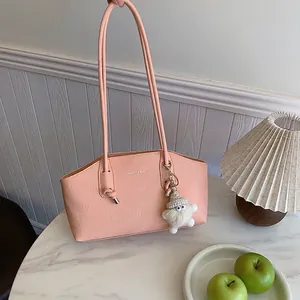 Sac à Épaule Femme Grande Capacité en Cuir PU Plissé Sac Sous le Bras Avec Bandoulière à Nœud Pour le Quotidien