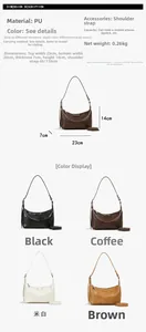 Detailed view of the sleek dumpling bag in four colors with smooth PU leather texture