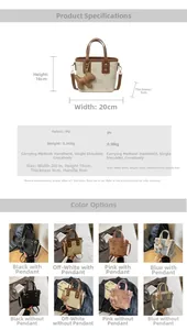 Detailed size specifications of the women's butterfly embossed bucket bag