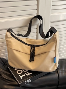 Large Capacity Nylon Crossbody Bag Minimalist Solid Color Hobo Bag For Women Casual Daily Commute Shoulder Bag With Adjustable Wide Strap