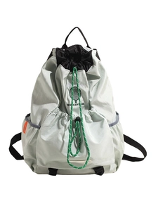 Lightweight sage green outdoor tennis backpack with drawstring closure and large capacity