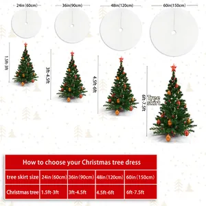 Guida alle taglie del tappeto per albero di Natale per diametri da 60 a 150 cm e altezze