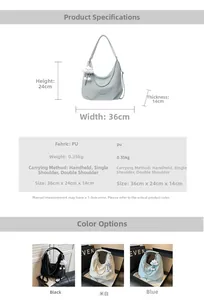 Detailed size specifications for large PU dumpling bag with plush cloud charm and chain
