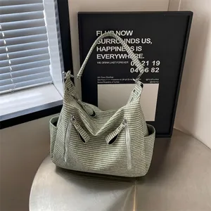 Large Capacity Woven Tote Bag For Women Hobo Shoulder Bag With Multi Zipper Pockets Casual Fashion Crossbody Handbag For Work