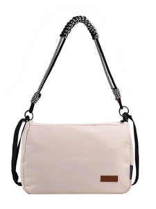 Sac fourre-tout minimaliste en toile beige avec bandoulière en corde tressée