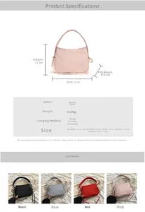 Guide des tailles pour sac bandoulière en tissu oxford avec dimensions et couleurs