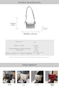 Detail view of small bucket bag dimensions 21x15x8cm and multiple color options