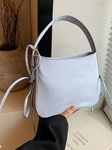 Sac Bandoulière Femme en Tissu Oxford Mode Cordon de Serrage Latéral Nœud Petit Sac Carré Sac à Épaule Minimaliste Décontracté