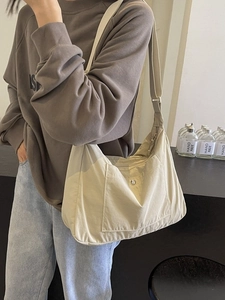 Women Lightweight Nylon Crossbody Bag Large Capacity Hobo Bag For Commute School Versatile Simple Single Shoulder Bag Casual Satchel