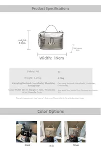 Tableau des tailles détaillé pour sac à main en cuir PU avec charm cœur et bandoulière