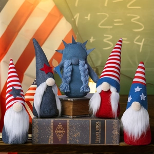 5-piece patriotic gnome set with Liberty statue theme for July 4th home decorations