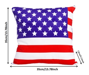 Schema dimensioni per cuscino bandiera USA misura 35x35 cm con uno spessore di 13 cm