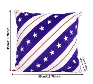 Tabella taglie dettagliata del cuscino bandiera americana con dimensioni 35x35cm