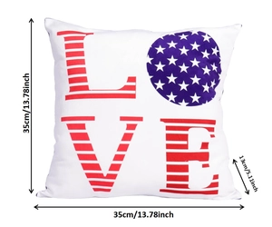 Dettagli cuscino 35x35cm con motivo Love bandiera USA per il Giorno Indipendenza