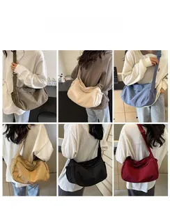 Showcase of six colors for large capacity dumpling crossbody bags with wide straps