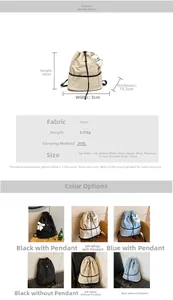 Guía de tallas de mochila de nailon con medidas de 39cm de alto y 33cm de ancho