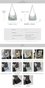 Size chart and color selection for large and small butterfly motif PU tote bags