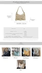 Specifiche dettagliate sulle dimensioni e colori per questa borsa versatile in PU