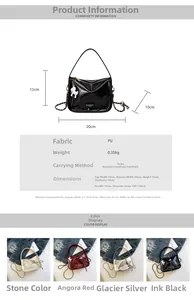 Tableau des tailles et options de couleurs pour le sac bandoulière en cuir PU mode