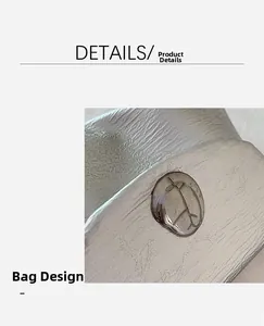 Details der silbernen Satteltasche mit Lederstruktur und ovaler Metallschnalle