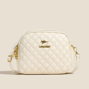 Sac Bandoulière Mode en Cuir PU Matelassé pour Femme Petit Sac Carré avec Logo Kangourou Doré Sac à Main Quotidien