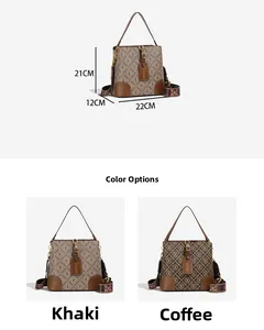 Detailed size chart of women's bucket bag with dimensions 21cm height and 22cm width