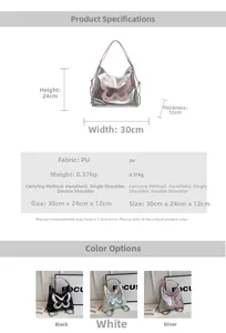 Detailed size specifications for a versatile 30x24cm butterfly themed multi-way backpack