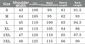 Detailed size chart for Aladdin cosplay costume showing shoulder and chest measurements
