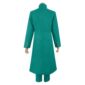 Panoplie cosplay JOJO Kakyoin Noriaki avec manteau long vert émeraude et pantalon