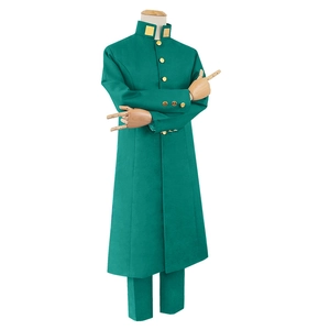 Costume cosplay JoJo Kakyoin Noriaki vert avec col montant et détails dorés