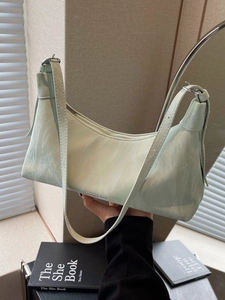 Chic mint green marble pattern underarm bag with zipper closure and slim strap