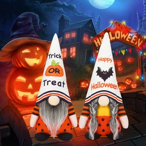 Lot de nains d'Halloween avec citrouille Trick or Treat et chauve-souris festive