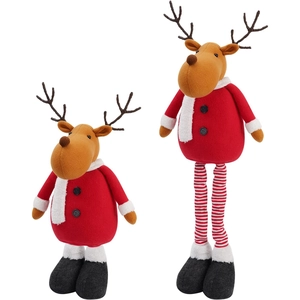 Detailed comparison of telescopic reindeer plush dolls in different height sizes