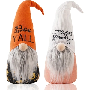 Macro shot of Halloween gnomes featuring Boo Y'ALL and Let's Get Spooky embroidery