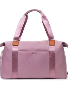 Large capacity light purple oxford fabric travel bag with silver buckle for women