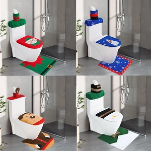 Weihnachten Badezimmer Dekoration Set Elfe Schneemann Rentier Muster Toilettendeckel Bezug Und Tankabdeckung Und Badematte Dekor