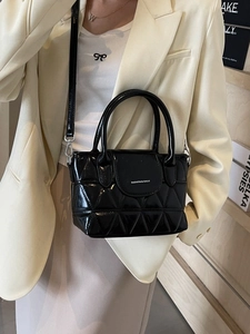 Fashion Women Quilted Bucket Bag PU Leather Rhombus Pattern Crossbody Handbag With Shoulder Strap Versatile Daily Bag